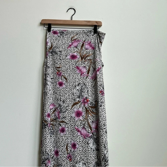 WHBM Strapless Convertible Matte Jersey Dress Maxi Skirt Sunset Floral Animal - Picture 9 of 16